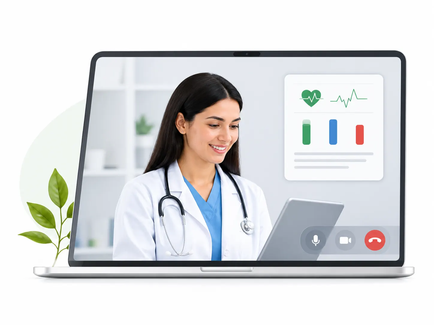 Médica recibiendo datos clínicos en remoto