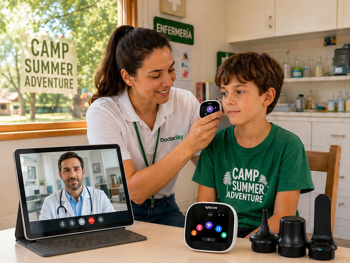 Campamento con apoyo médico remoto DoctorSky