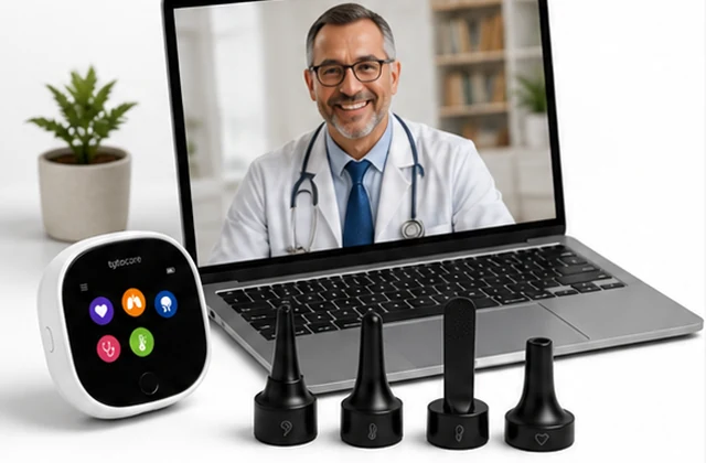 Kit TytoCare preparado con médico remoto